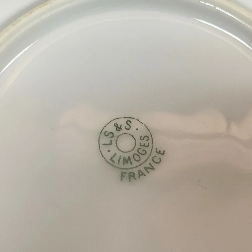 L S &‎ S Limoges France White Gold Trim Cup and Saucer Set